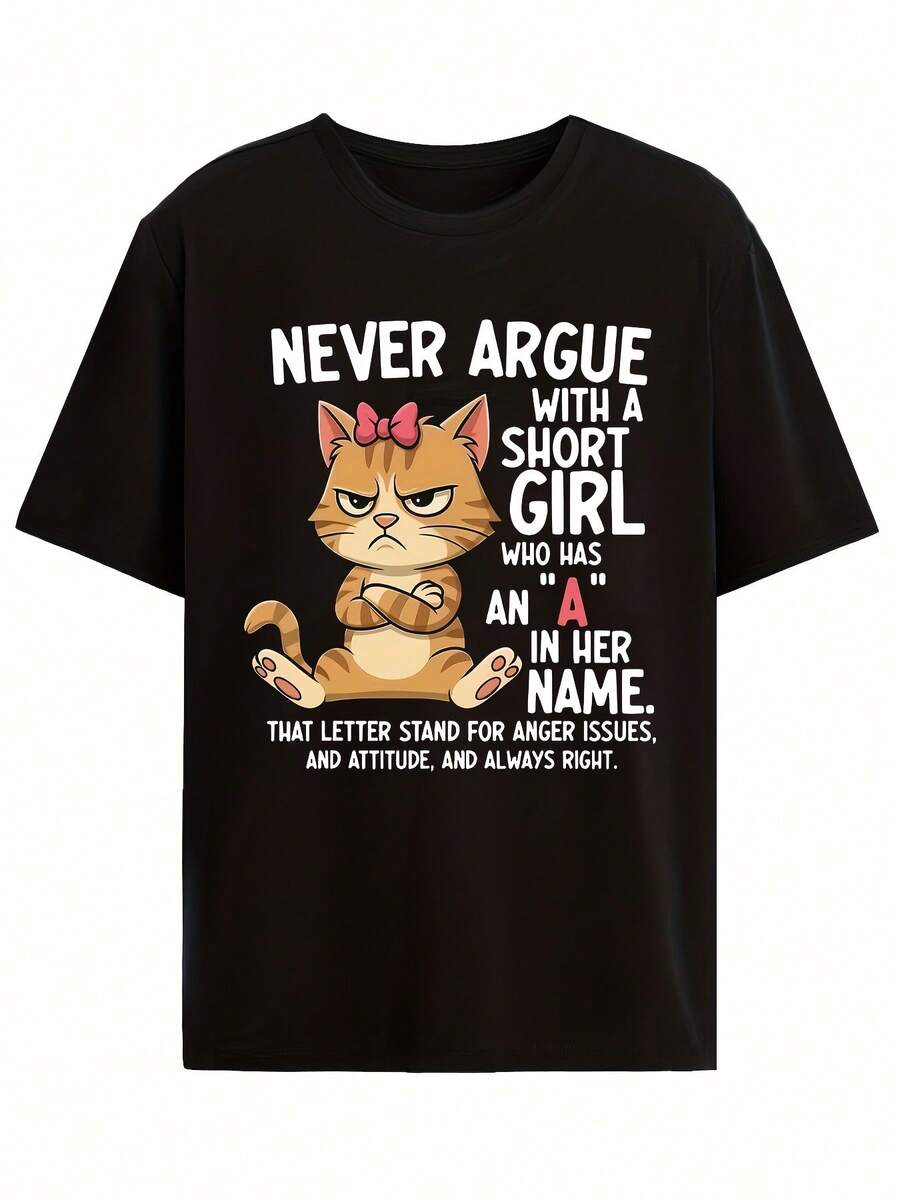 Nueva camiseta de manga corta para mujer de 180 g,% algodón - Camiseta casual versátil con estampado de verano para hombre - Camiseta con estampado de verano para parejas - Unisex - Regalo para vacaciones - negro - Ver 1