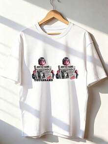 Grunge And Urban Style Short Sleeve T-Shirt, Fashionable Short Sleeve T-Shirt For Spring And Summer 2026, Made In Mexico, 180 Grams. Cartoon Print, Couple Design, Suitable For Indoor Or Outdoor Wear. Crew Neck, Unisex, Ideal For Office And Leisure. One-Piece Pack. - WH-P631577SLNDXZGY515 - 查看 1