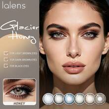 Lalens 1副6个月抛型隐形眼镜，直径14.5mm，基弧8.6mm，蜜色瞳孔，适合浅色和深色瞳孔，打造自然妆容，女士和女孩适用，春季必备单品，Y2K韩版时尚设计，适合生日派对、学生返校等场合，时尚美妆隐形眼镜。 - Crush Hazel - 查看 6