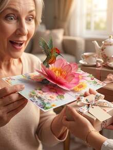 Father's Day Gift 3D Pop Up Hummingbird Card - Handmade Floral Greeting Card For Birthday, Anniversary, Thank You, Get Well Soon,  - Unique Nature Gift For Women, Wife, Friends, Dads (Envelope Included) - Nhiều màu - Xem 9