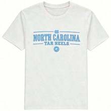 Premium Quality Unisex Casual T-Shirts Featuring The Classic  North Carolina Tar Heels Team Logo Print. 100% Cotton. - 白色 - 查看 1