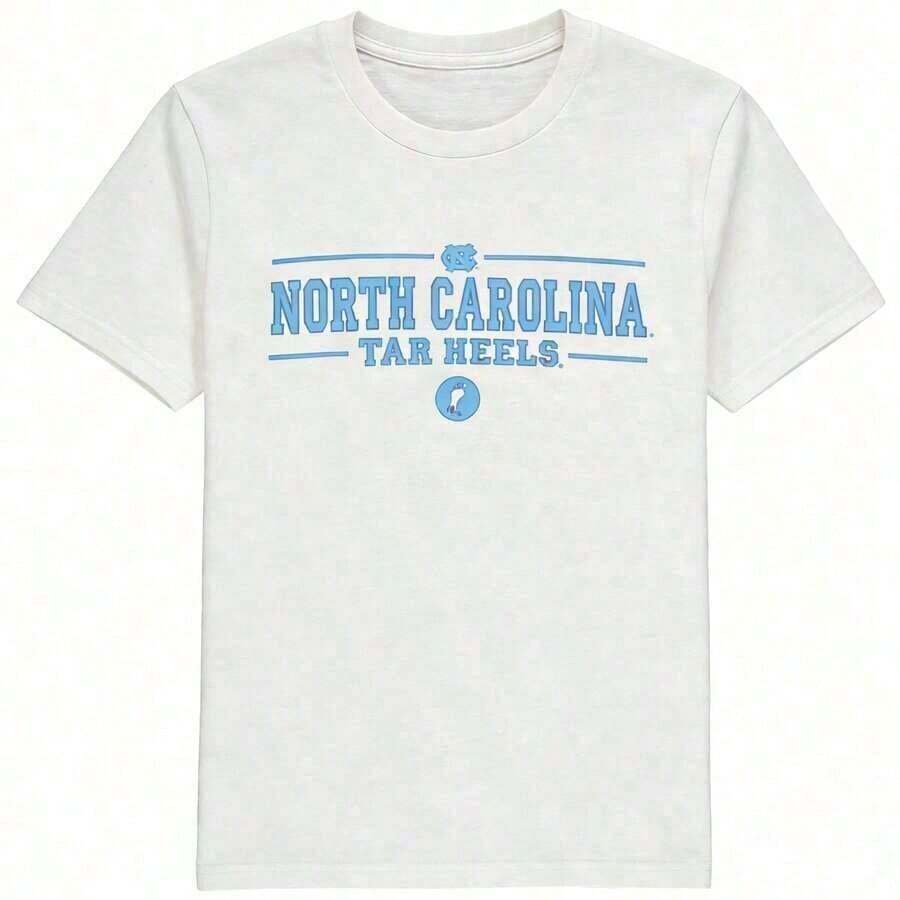 Premium Quality Unisex Casual T-Shirts Featuring The Classic North Carolina Tar Heels Team Logo Print. 100% Cotton. - 白色 - 查看 1
