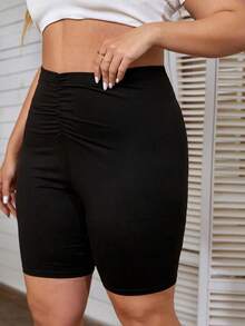 Shorts biker fruncido - Negro - Ver 4