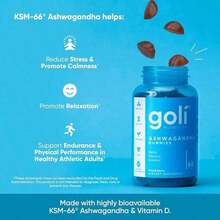 Free Shipping- Goli Ashwagandha & Vitamin D Gummy - Mixed Berry, KSM-66, Vegan, Plant Based, Non-GMO, Gluten-Free & Gelatin Free. America's # 1 Ashwagandha Brand, Daily Suppliment, Healthy Care, For Women, For Men - Mix Berry - View 4