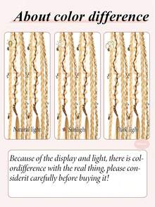 2pcs Handmade Bohemian Style 20-Inch Clip-In Braided Hair Extensions, Boho Braided Hair With Decorative Beads And Accessories, Suitable For Women - Multicolor - View 6