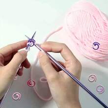 10/20/30/50/60/100 Pcs Multi-Color Metal Crochet Stitch Markers, Open Metal Stitch Markers Crochet Stitch Markers Rings With Storage Box, For Crochet Garment Marking, DIY Craft Projects, Sewing Thread Needle Knitting Stitch Tracking Markers - Pinkish Purple - View 2