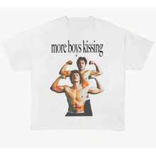More Boys Kissing T-Shirt, 90s Bootleg T-Shirt With Heated Rivalry Theme, Rozanov & Hollander Heated By Rivalry, THR5 Graphic Design T-Shirt - 黑色 - 查看 10