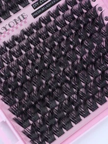 558/486pcs D-Curl Cluster False Eyelashes Set, High Capacity Synthetic Material Lashes, Curled & Natural Effect. Suitable For Beginners And Makeup Artists For Daily Makeup Practice And Work Makeup. Set Includes Lash Glue, Lash Curler And Lash Brush. - Pink - View 11
