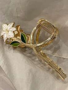 1 Piece/Set Women's Alloy Flower Hair Clip, Ponytail And Bun Designs, Suitable For Outdoor Leisure, Dates, And Events. Elegant Hair Clip As A Gift, Hair Clips, Hairpins, Hair Clips, Hair Pins, Hair Fasteners, Hair Accessories For Women For Vacations, Summer Wear, And Beach Holidays - 彩色 - 查看 6
