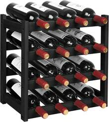 Casier à vin et casier à verres à vin - Noir - Voir 12
