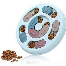 1 pieza Alimentador de juguete giratorio para perros - Alimentador lento antideslizante, alivia el aburrimiento y la ansiedad de las mascotas. Apto para comida para perros, puré, etc. Diseño fácil de limpiar, mejora científicamente la inteligencia de las mascotas - Nuevas redondas azules y rojas - Ver 8