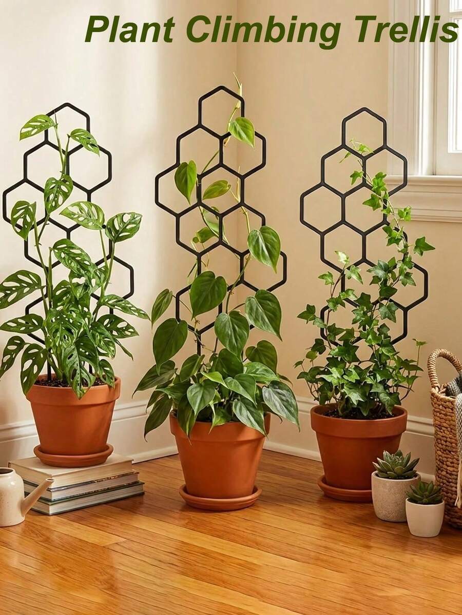 Honeycomb-Shaped Plant Climbing Trellis, Outdoor Potted Plant Support, Plant Climbing Rack, Rust-Resistant Plastic Support Suitable For Potted Vines And Flowers, Indoor And Outdoor Garden Space-Saving Support Rack - Multicolor - View 1