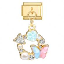 1/5/10/20/30/50pcs Random Mixed Gold-Color Modular Pendant Charms - Butterfly, Moon, Heart, Cherry Suitable For DIY Bracelet - Multicolor - View 6