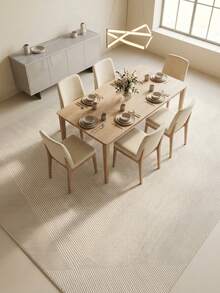 1pc European Geometric Line Pattern - Luxury Modern Minimalist Cream Rug, Machine Washable Soft Area Carpet, Rectangular, Short Pile, Machine Made, Suitable For Living Room, Bedroom, Office, Game Room, Study, Indoor/Outdoor Entrance, Home Decor, Christmas Decoration - Multicolor - View 5