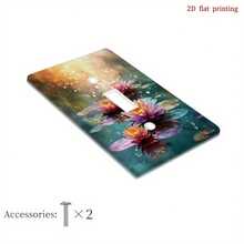 1pc Lotus Pond Sunlight Print Switch Panel Cover, Artistic Decorative Wall Sticker, Bedroom Kitchen Decor, Funny Home Accessory For Renovation And Atmosphere - Multicolor - View 7