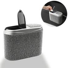 Thùng rác xe hơi lấp lánh, thùng rác treo có nắp đính đá lấp lánh, phụ kiện nội thất xe hơi - nhiều màu - Xem 3