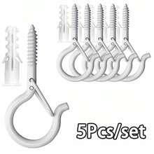 5/10/20/30pcs Heavy Duty Metal Screw Hooks - Suitable For Indoor/Outdoor Use, Great For Hanging Plants, LED Lights, Wind Chimes And Garage Decor - Multicolor - View 24
