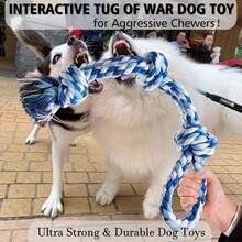 1pc Durable Chew Resistant Tug Of War Dog Rope, Extra Long Heavy Duty Suitable For Medium & Large Dogs - Multicolor - View 4