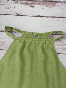 Camiseta de tirantes de algodón de unicolor y versátil para mujer, adecuada para primavera y verano - Verde 2 - Ver 5