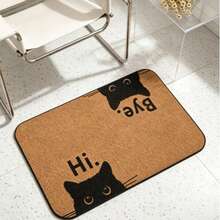 1pc Black Cat Welcome Mat, Small Rug, Doormat, Carpet, Floor Mat, Outdoor Doormat, Kitchen Rug, Home Decor, Front Door Mat, Area Small Rug, Outdoor Mat, Home Decor, Area Rug, Garden Carpet, Washable Rug - Multicolor - View 5