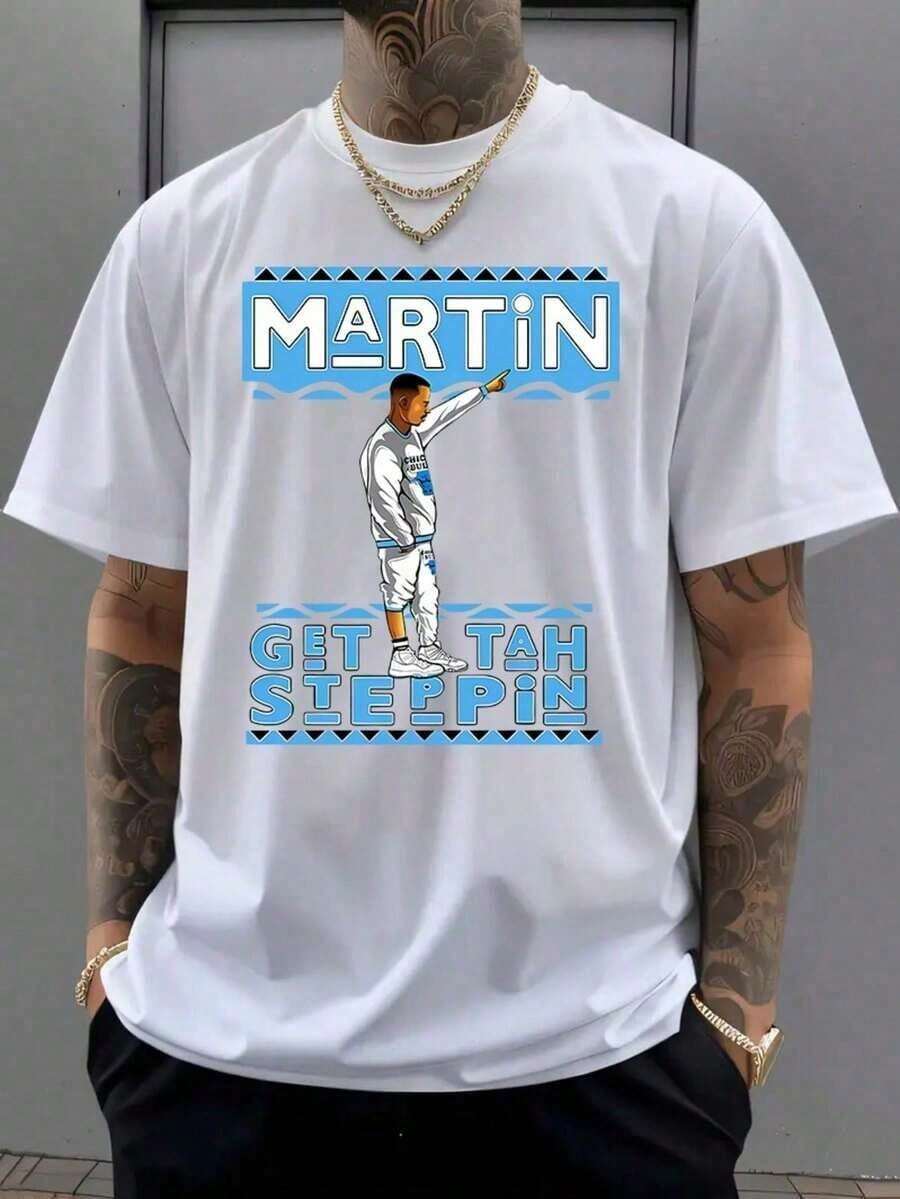 Camiseta con estampado Fitz 4 Kickz, top casual de manga corta y cuello redondo, camiseta gráfica clásica de manga corta y cuello redondo, tops ligeros para primavera y verano. FJHX - Blanco - Ver 1