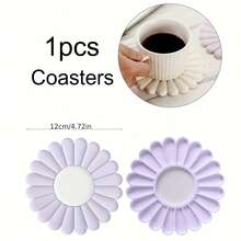 lovely flower 1pc Silicone Heat Resistant Mat, Non-Slip, Suitable For Kitchen Countertop, Ideal For Placing Hot Dishes. Modern Design, Can Hold Pots And Pans. Chic Daisy Pattern Silicone Placemat, Heat-Resistant And Easy To Clean, Can Also Be Used As Coaster And Trivet. - View 4