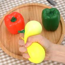 1 pieza Juguete antiestrés de pimienta de color, suave al tacto, de recuperación lenta, con sensación de descompresión y extrusión, ideal para que los estudiantes se relajen en el recreo, adorno de escritorio de oficina y para llevar en el bolsillo, juego de juguete blando - Multicolor - Ver 1