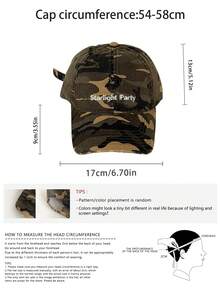 American Vintage Ripped Camouflage Embroidered Baseball Cap For Women, Wide Brim Soft Crown Street Cool Cargo Style Style Peaked Hat - Multicolor - View 4