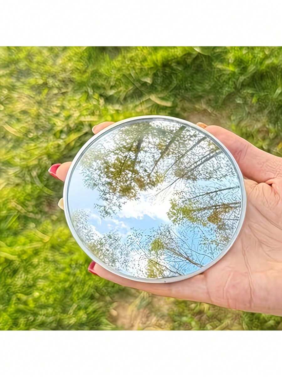 6pcs Selfie Essential Tool, This Portable Round Mirror Is Perfect For Taking Photos, Available In Two Sizes, Convex Lens Design For Wide-Angle Photos. A Must-Have Travel Gift For Friends - A - View 1