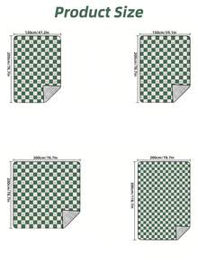 URBANWAVE City Wave Green Plaid Smiling Face Pattern Picnic Mat, Moisture-Proof Mat, Thickened Camping Mat, Outdoor Tent Mat, Waterproof Moisture-Proof Portable Mat - Green - View 7