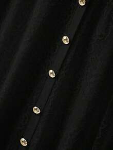 Elegant A-Line Lace Skirt,  Minimalist Style For Work - Black - View 8