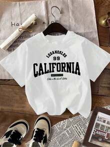 Women's [Old Grass Selection] Short Sleeve T-Shirt, Modern, Casual, Letter Print, Comfortable, Soft, 222Q, Lightweight, For Summer. - 白色 - 查看 7
