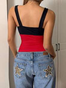 op de punto ajustado de color negro, nueva llegada para mujer - Rojo - Ver 2