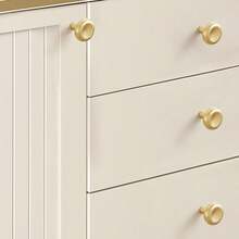 1 Pc New French-Style Luxury Round Zinc Alloy Copper Brushed, Titanium Silver, Nickel Brushed Color Single-Hole Handle - Suitable For Drawer, Cabinet, Wardrobe, Wine Cabinet, Bookshelf, Bedside Table, Storage Cabinet And Various Furniture Hardware Handles. - single hole - View 6
