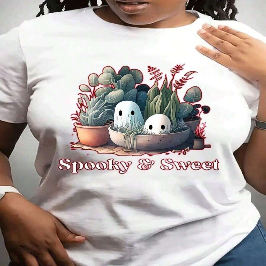 Fashionable Casual T-Shirt For Women With A Round Neck And Short Sleeves, Ideal For Everyday Wear And Sports. Features A Striking Magician Hat Print Design, Perfect As A Gift For Friends And Family. - 酒紅色 - 查看 1