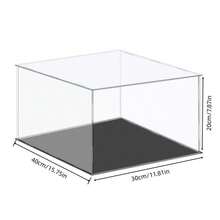1pc Acrylic Display Case, Various Sizes, Plastic Assembly Dustproof Display Box With Matte Black Base, Suitable For Action Figures, Collectibles, Statues, Models - Transparent - View 16