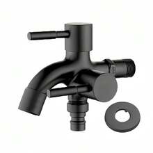 1-To-2 Faucet Splitter, Multifunctional Irrigation Faucet - Outdoor/Industrial Water Connector With Plug Valve, Rainwater Barrel And Washing Machine Outlet - Wall-Mounted With Installation Hardware, Suitable For Lawn And Washing Machine - Multicolor - View 10