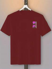 Camiseta Casual Deportiva para Hombre Tokyo Diva con Estampado de su Hermosa Voz y Rostro - Burdeos - Ver 3