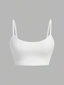 1 pieza Camiseta sin mangas casual y sexy color burdeos para mujer, adecuado para el verano - Blanco 2 - Ver 1