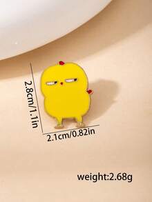 5Pcs Grumpy Cute Animal Enamel Pins, Sassy Chick/Bath Puppy/Cat/Dog Brooch Set, Kawaii Lapel Badges For Backpacks & Jackets,A Perfect Gift For Giving. - Multicolor - View 7