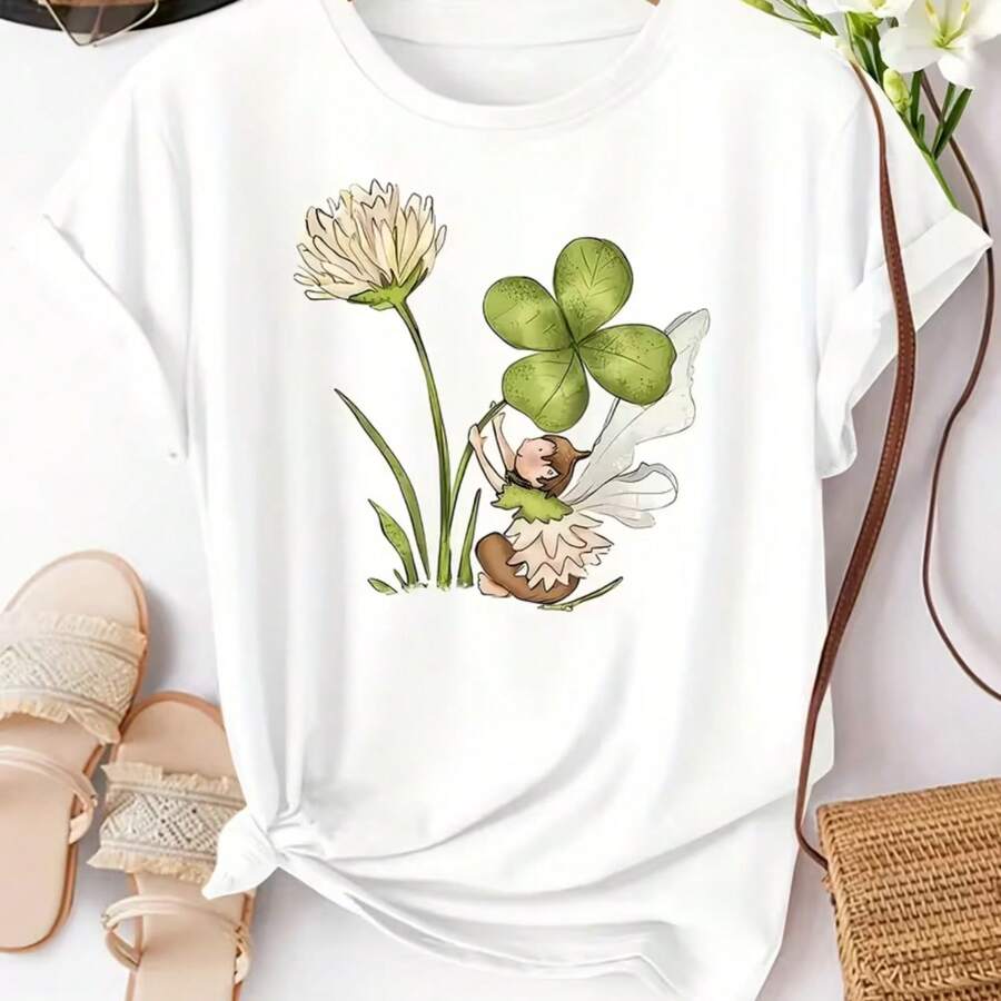 Camiseta impresa para hombres y mujeres - Blanco - Ver 1