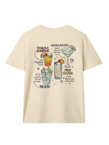 Women's Short Sleeve Crew Neck T-Shirt With Graphic Slogan For Summer Cocktail Party, Casual And Versatile Style For Holidays, Summer Fashion For Everyday Wear And Vacation In White - Vintage Street Style Unisex Cotton Short Sleeve Crew Neck T-Shirt - 杏 - 查看 4