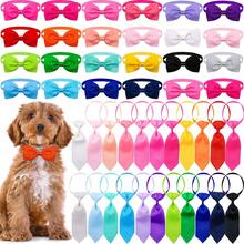 8/16pcs Random Solid Color Tie & Bow Tie, Adjustable Cat/Dog Collar, Multi-Color Pet Grooming Accessories - Multicolor - View 2
