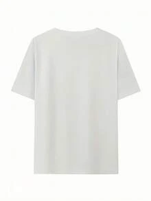 Casual White Short-Sleeved T-Shirt For Men And Women, With A Fun Dog And Wine Glass Print - Soft Summer Top With A Round Neck, Machine Washable, Unisex Adult T-Shirt, Comfortable For Everyday Wear, Loose Fit, Fun Design, Breathable Fabric, Lightweight Short-Sleeved T-Shirt. - 白色 - 查看 2
