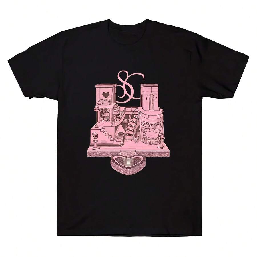 Sabrinass Carpenterss Merch T Shirts Sabrinass Carpenterss House Tour Graphic Clothes Men Short Sleeve Tee U - màu đen - Xem 1