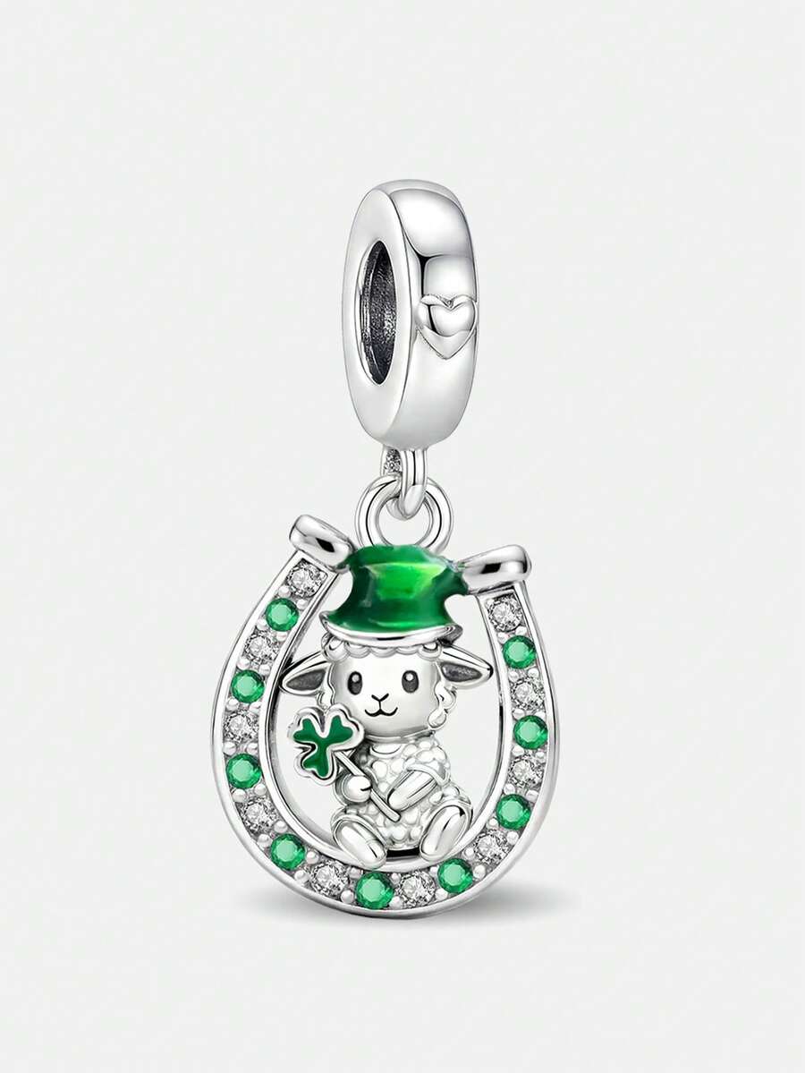 1pc Lucky Sheep Bead Charm, Suitable For Bracelet Necklace DIY Jewelry Making, Gift For Friends