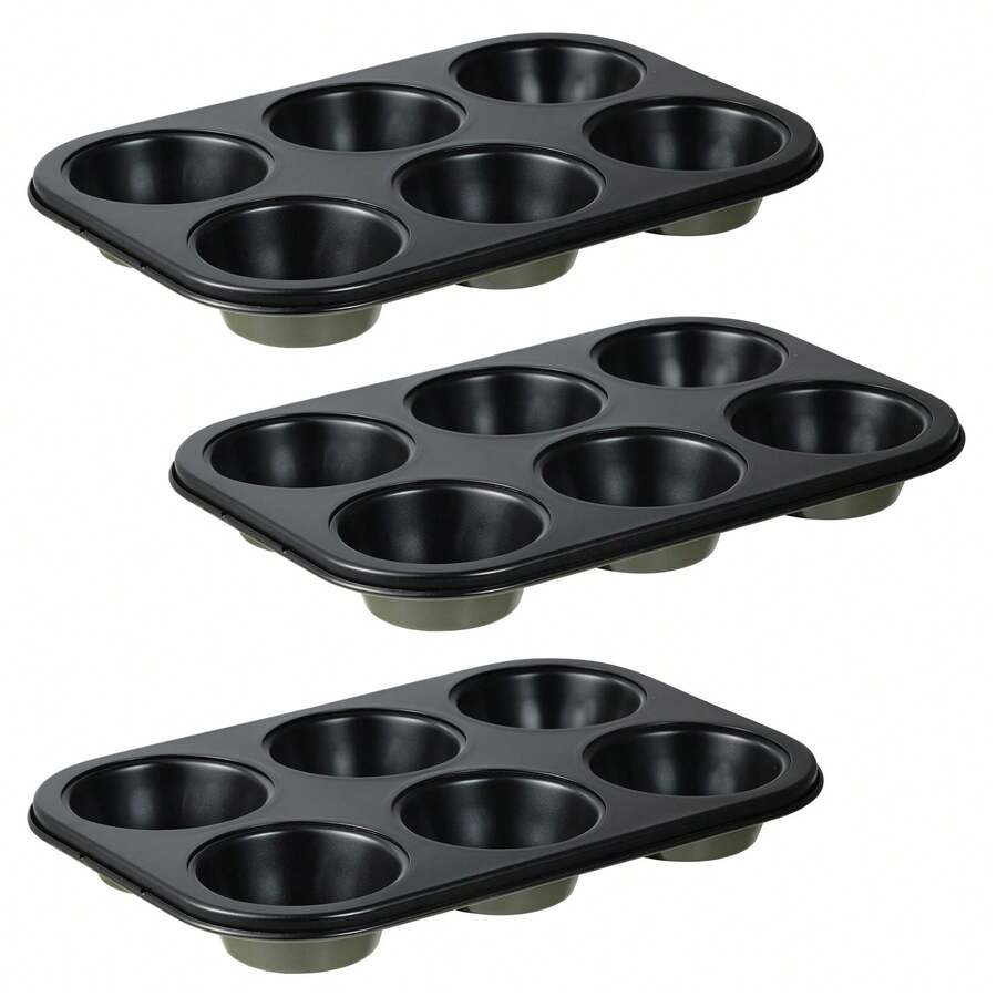 Set Of 3 Muffin Tins, Each 26.5x18.5x3 Cm, Carbon Steel, Non-Stick, For Muffins And Pastries, EXPERT San Ignacio - View 1