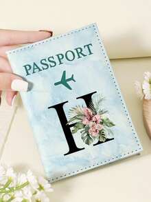 1pc A-Z 26 Letters Fashionable Letter Print Stylish Burgundy Passport Cover, Premium PU Leather Passport Wallet With Multi-Card Pockets For Credit Cards, Boarding Passes, And IDs, Compact And Portable Travel Essentials Organizer For Women, Men - Pink - View 72