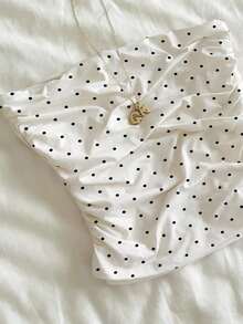 Top tubo plisado de unicolor simple, casual de verano - Blanco 2 - Ver 7
