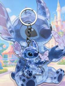 2D Flat Stitch Keychain, High-Quality Stitch Keyring, Creative Acrylic Flat Round Keychain, Decorative Pendant Suitable For Backpacks And Bags - Multicolor - View 8